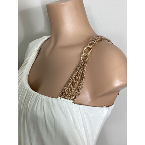 New. SKY ivory white gathered long sleeve mini with chains. Retails $249 - Picture 7 of 10